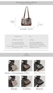 Detailed size specifications for polka dot PU backpack with measurements and color options
