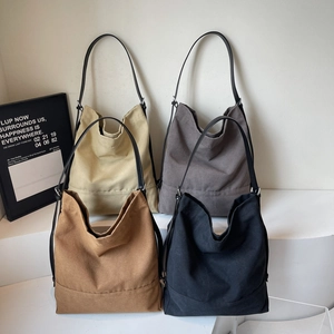 Borsa Tote Hobo In Tela Grande Capacità Con Tracolla In Ecopelle Borsa A Tracolla Quadrata Minimalista Da Donna Quotidiana