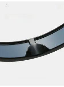 Close-up of integrated black nose pads on futuristic sunglasses for pressure-free wear