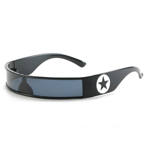 One Piece Shield Sunglasses PC Futuristic Y2K Cyberpunk Style Star Decoration UV400 Unisex Fashion Eyewear