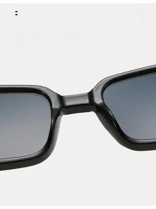 Detail of comfortable integrated nose pads on black square frame sunglasses