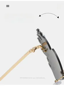 Détail de la charnière en métal doré durable sur lunettes de soleil flamme avec finition précise
