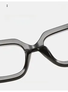 Detail view of comfortable nose pads on black square PC optical frame glasses