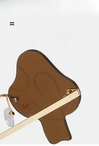 Detail of mushroom sunglasses showing super elastic temples and lightweight frames
