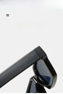 Detail of lightweight super elastic black square frame sunglasses with thick temple design
