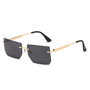 Fashion Rimless Square Sunglasses Women Metal Frame Gradient Lenses UV400 Protection Retro Street Style Eyewear
