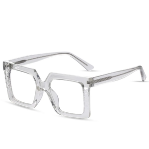 Montures De Lunettes Optiques Carrées Mode Femme Oversize PC Anti Lumière Bleue Lunettes Décoratives Élégantes Texture Losange