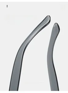 Detail view of heart sunglasses curved temple legs with ergonomic arc comfortable wear