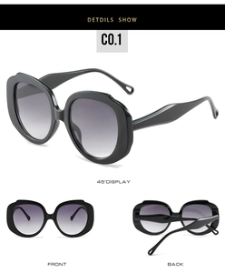 Detailed multi-angle views of oversized diamond-shaped sunglasses with gradient lenses