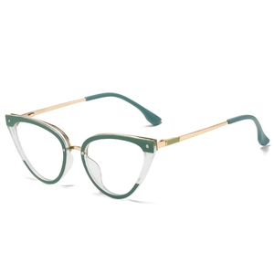 Fashion Cat Eye Glasses Frame Women Anti Blue Light TR90 Metal Legs Retro Trendy Optical Eyeglasses
