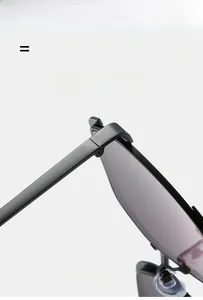 Macro shot of the durable hinge and lightweight elastic temple of black sunglasses