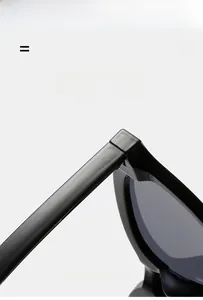 Detail view of durable hinges on lightweight black cat-eye sunglasses with elastic frame