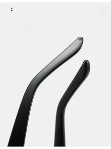 Gros plan des branches incurvées noir brillant sur des lunettes de soleil œil-de-chat