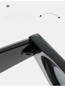 Macro shot of durable metal hinge on black square sunglasses after pressure testing