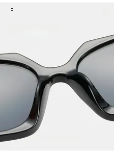 Detailed close-up of integrated comfortable nose pads on black square sunglasses