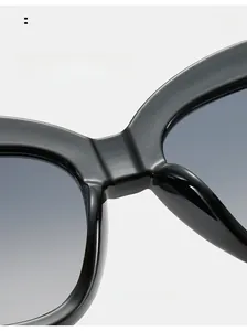 Detail of comfortable integrated nose pads on black oversized square sunglasses