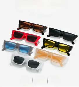Detailed collection of rectangle sunglasses in seven trendy colors with durable frames