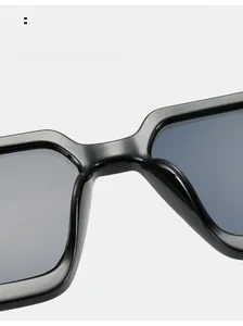 Close-up of integrated comfortable nose pads on black square frame sunglasses