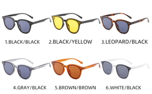Matrix-Anzeige mit sechs verschiedenen Farbvarianten dieser runden Vintage-Sonnenbrille