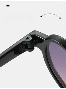 Macro detail of durable metal hinge and purple gradient lens on heart sunglasses
