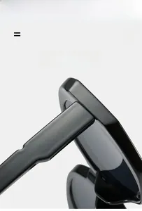 Detail of super elastic hinge on lightweight black oval sunglasses for women