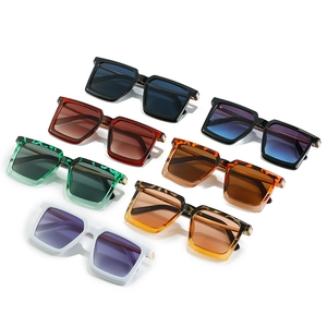 Chic oversized square sunglasses in various colors with stylish gold metal accents