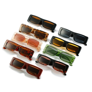 Vintage rectangle narrow sunglasses in various colors including tortoise and black finish