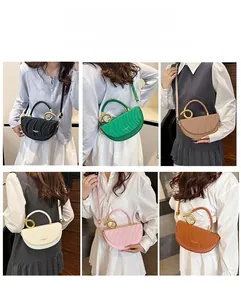 Detailed grid showing six stylish wavy textured saddle bags in varied vibrant colors