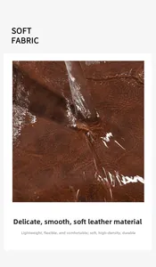 Waterproof dark brown leather backpack fabric detail showing premium soft texture and durability