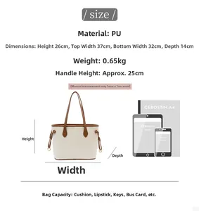 Size guide for large tote bag with dimensions for A4 paper and iPad compatibility