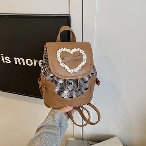 Mini sac à dos avec nœud papillon et dentelle cœur, sac à main élégant pour femme 2025