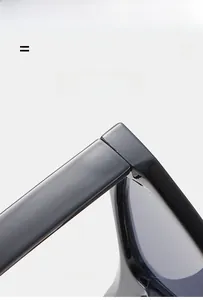 Detail view of lightweight sunglasses showing super elastic hinges and frame structure