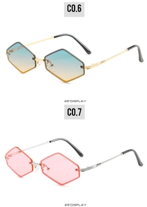 Détail à 45 degrés de lunettes de soleil hexagonales avec verres dégradés et branches texturées