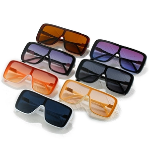 Variety of oversized one-piece square sunglasses in multiple trendy gradient colors