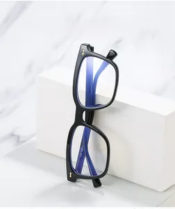 Macro detail of black TR90 anti blue light eyeglass frames showing model number 1066