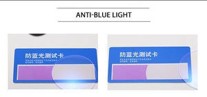 Test de filtre anti-lumière bleue montrant la protection des verres TR90 contre les écrans
