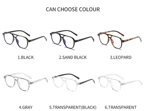 Détails de six montures aviateur TR90 en diverses couleurs pour lunettes anti-lumière bleue