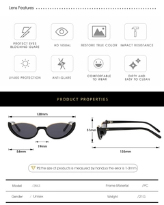 Guide détaillé des tailles pour lunettes de soleil œil de chat avec monture PC et protection UV