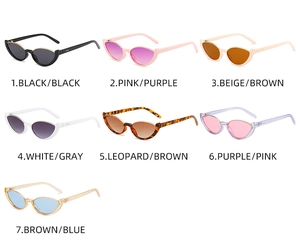 Collection de sept lunettes de soleil œil-de-chat aux montures et verres variés