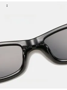 Close-up of integrated nose pads on black retro sunglasses for comfortable fit
