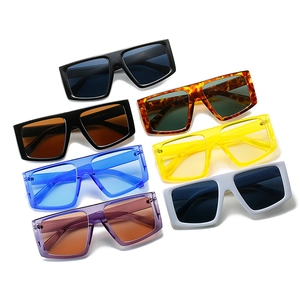 Y2K punk style oversized square sunglasses in various candy colors and transparent frames