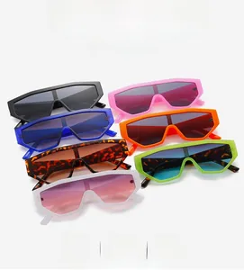 Detailed collection of chunky oversized geometric sunglasses in seven vibrant trend colors