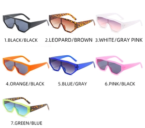 Collection of oversized square sunglasses in seven colorways with gradient lenses