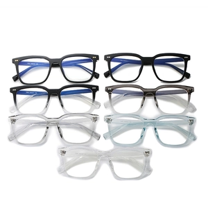 Set of stylish TR90 square eyeglass frames in various transparent and gradient colors