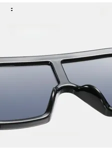 Detail of comfortable ergonomic nose pads on oversized black fashion sunglasses