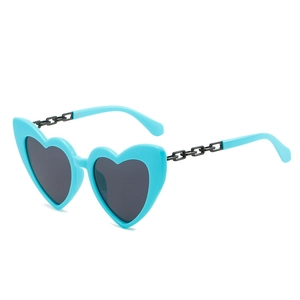 Heart Shaped Sunglasses PC Frame Chain Temples UV400 Protection Y2K Trendy Eyewear For Women Fashion Party Outdoor Decor