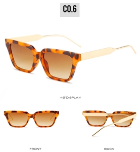 Tortoiseshell square sunglasses with gold temples in multi-angle views including front and back