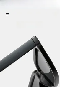 Macro detail of high-elastic black square sunglass frame with lightweight brushed texture