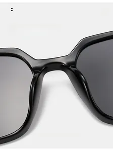 Close-up of comfortable integrated nose pads on classic black square polarized sunglasses