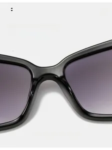 Macro shot of comfortable nose pads on black cat-eye sunglasses for long-term wear